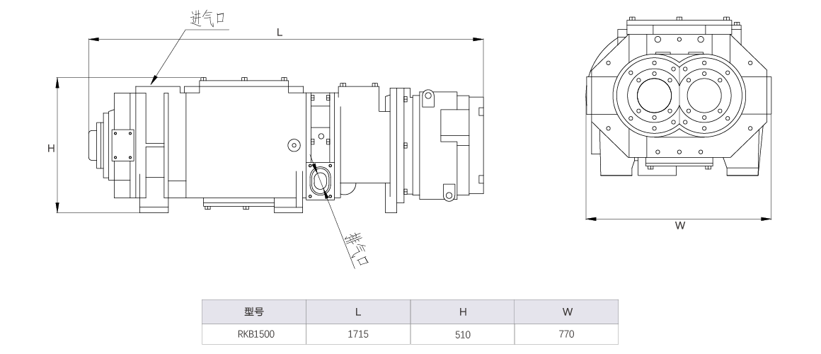 RKB1500干式螺桿真空泵